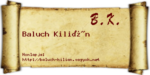 Baluch Kilián névjegykártya